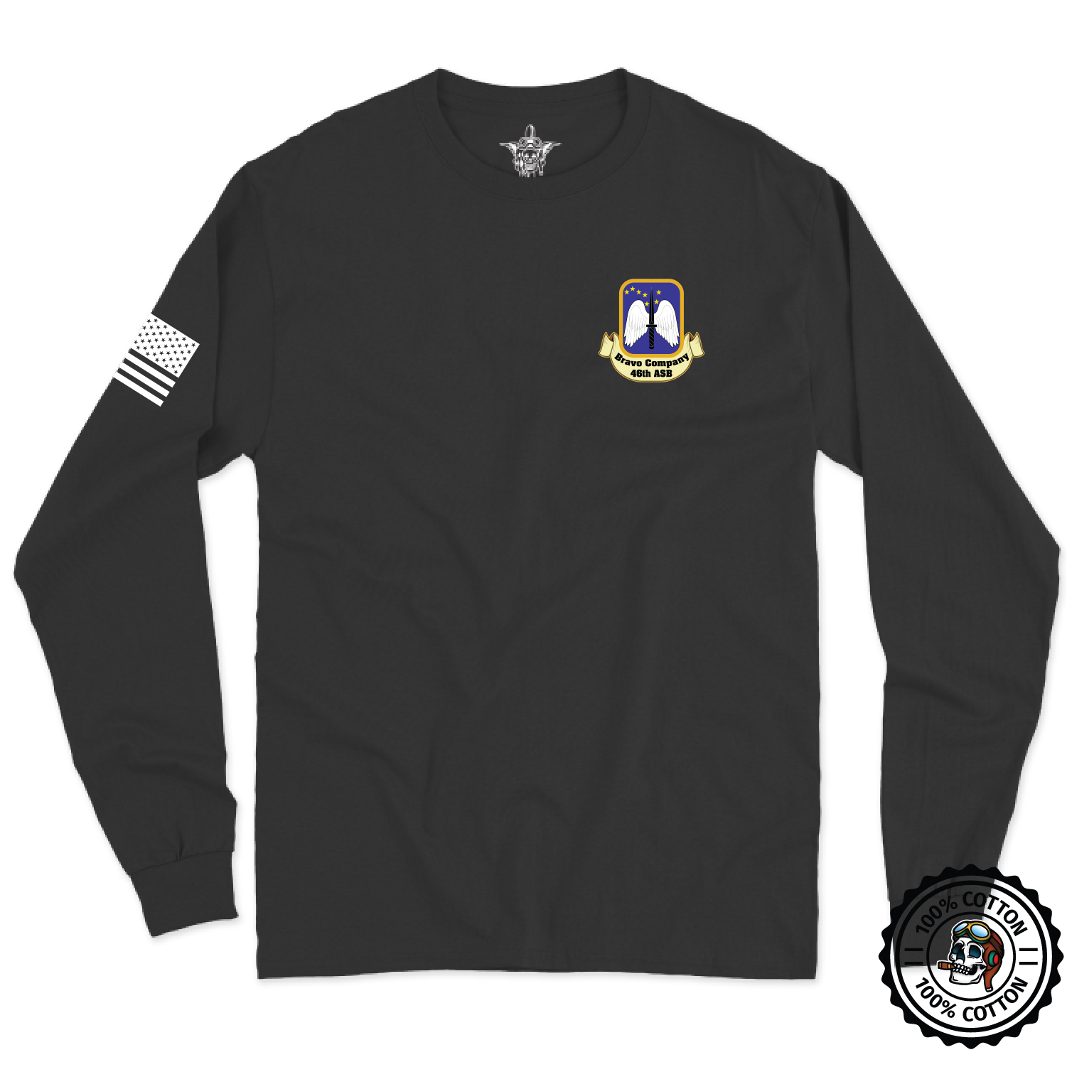 Abyts Round Logo Pocket long sleeve Tシャツ B Co, 46th ASB Long Sleeve T-Shirt | Brotallion – Brotallion LLC