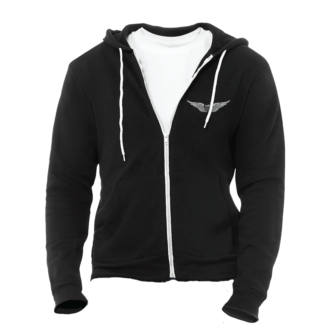 Basic Army Aviator Wings Full-Zip Hoodie