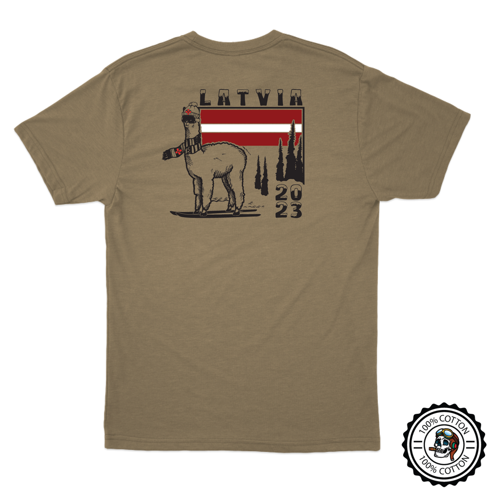 C Co, 2-3 GSAB "Combat Llamas" Latvia Tan 499 T-Shirt