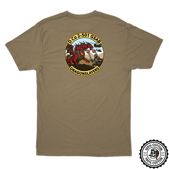 D Co, 2-501 GSAB "Dragon Slayers" Tan 499 T-Shirt