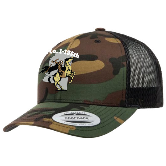 A Co, 1-185 AHB "Pale Horse" Embroidered Hats