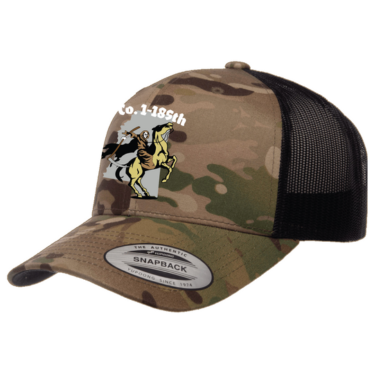 A Co, 1-185 AHB "Pale Horse" Embroidered Hats