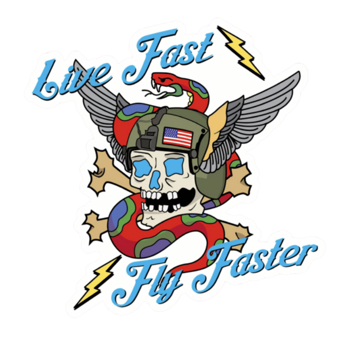 Live Fast Fly Faster Sticker