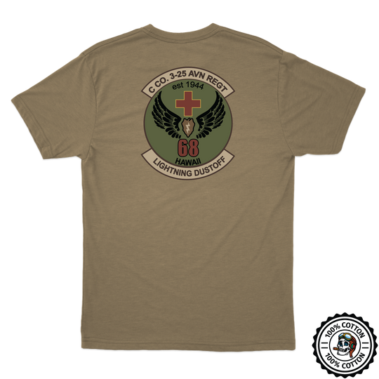 C Co, 3-25 AVN "Lightning Dustoff"  Tan 499 T-Shirt