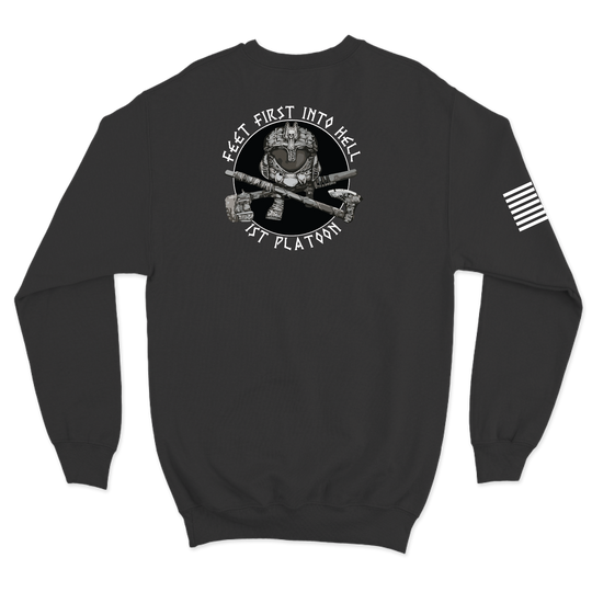 1st PLT, B Co, 2-113 IN V2 w/Flag Crewneck Sweatshirt