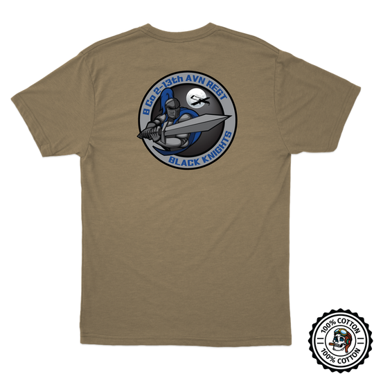 B Co, 2-13th AVN REG "Black Knights" V2 Tan 499 T-Shirt