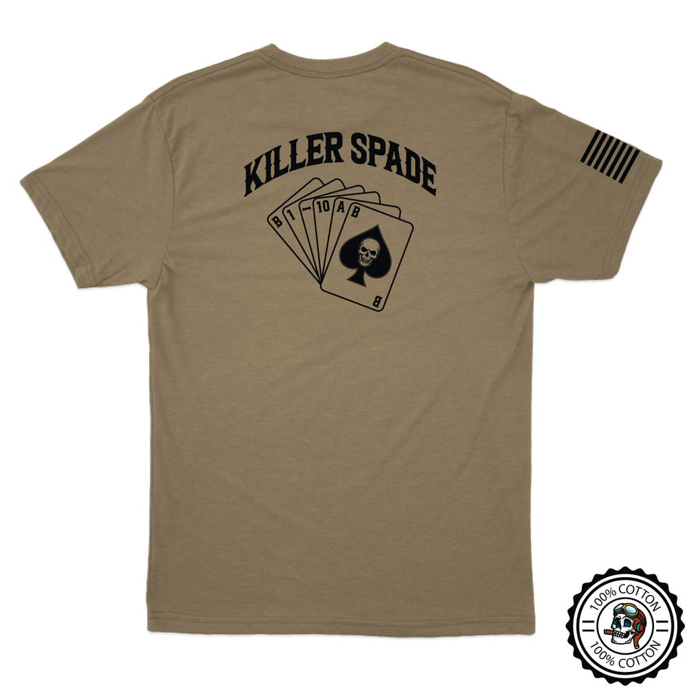 B Co, 1-10 AB "Killer Spade" V2 Tan 499 T-Shirt
