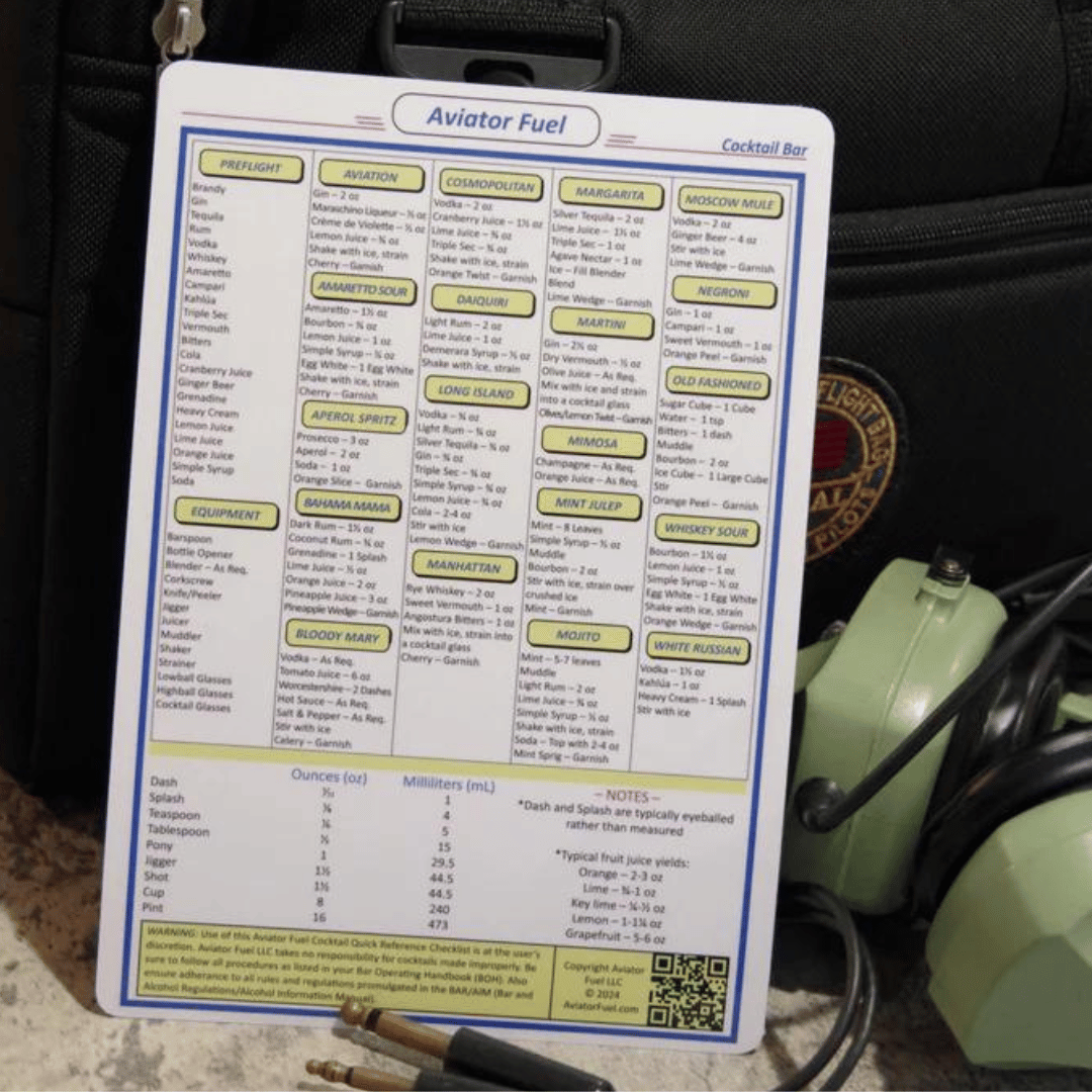 Quick Reference Cocktail Checklist