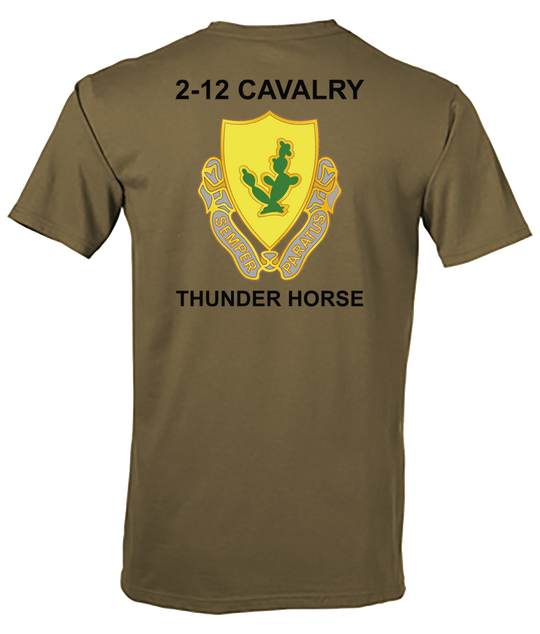 2-12 Cavalry Thunder Horse Tan 499 T-Shirt