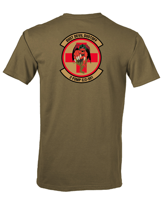 2022 Euro Trip - 2 FSMP, C Co, 2-501 Dust Devil Dustoff Flight Approved T-Shirt