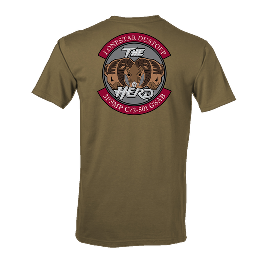 3 FSMP, C Co, 2-501 GSAB "The Herd" Flight Approved T-Shirt