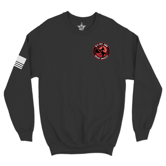 B Co, 3-501 AHB "Beast Assault" Crewneck Sweatshirt Red