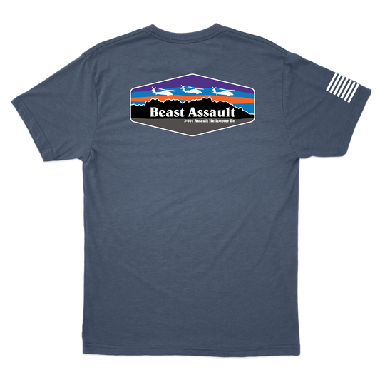 B Co, 3-501 AHB "Beast Assault" T-Shirts Blue