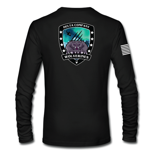 D Co, 1-25 AB "Wolverines" Long Sleeve T-Shirt W/Flag