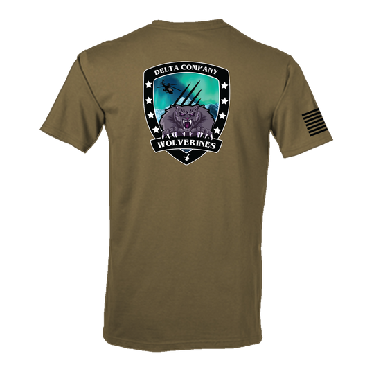 D Co, 1-25 AB "Wolverines" Flight Approved T-Shirt W/ Flag