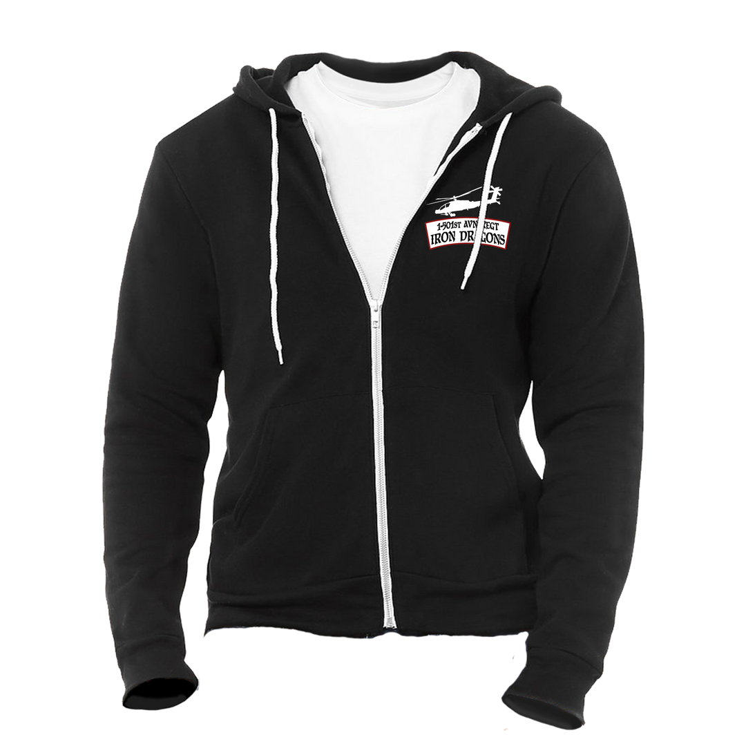 1-501 Aviation Regiment "Iron Dragons" Full-Zip Hoodie