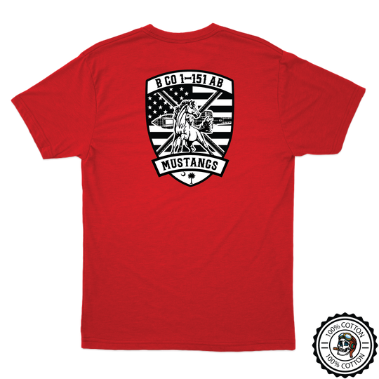 B Co, 1-151 AB "Mustangs" Center T-Shirts