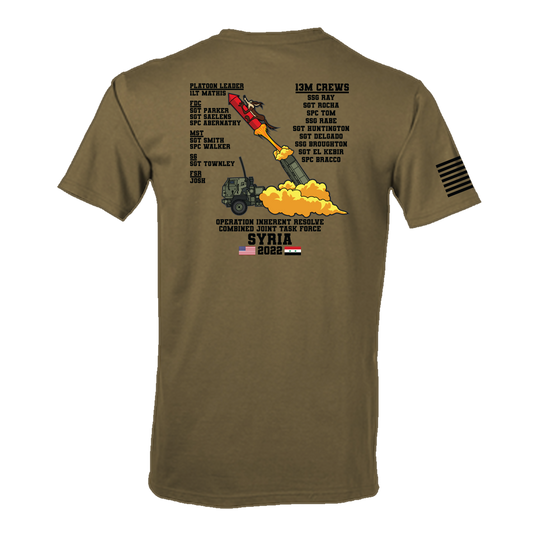 3 PLT, B BTRY, 3-157 FAR OIR 2022 Tan 499 T-Shirt