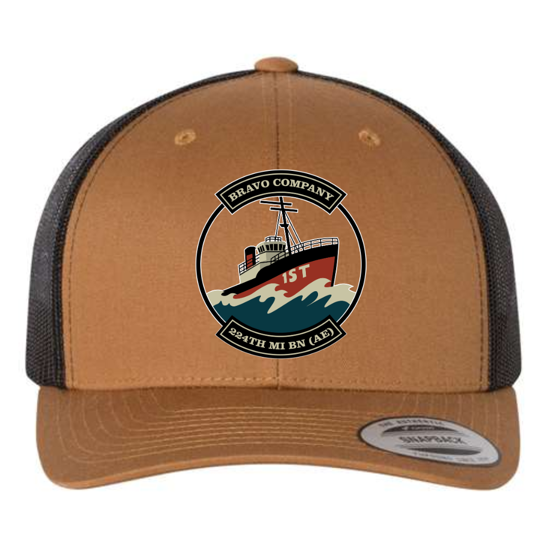 1st Flight Platoon, B Co, 224th MI BN (AE) Embroidered Retro Trucker Hats