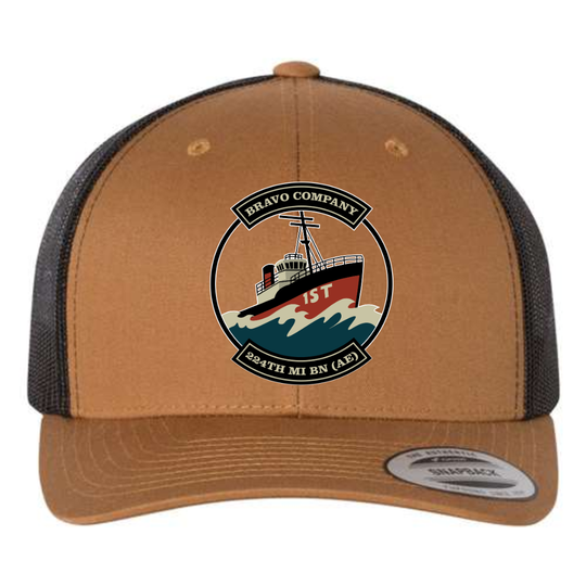 1st Flight Platoon, B Co, 224th MI BN (AE) Embroidered Retro Trucker Hats
