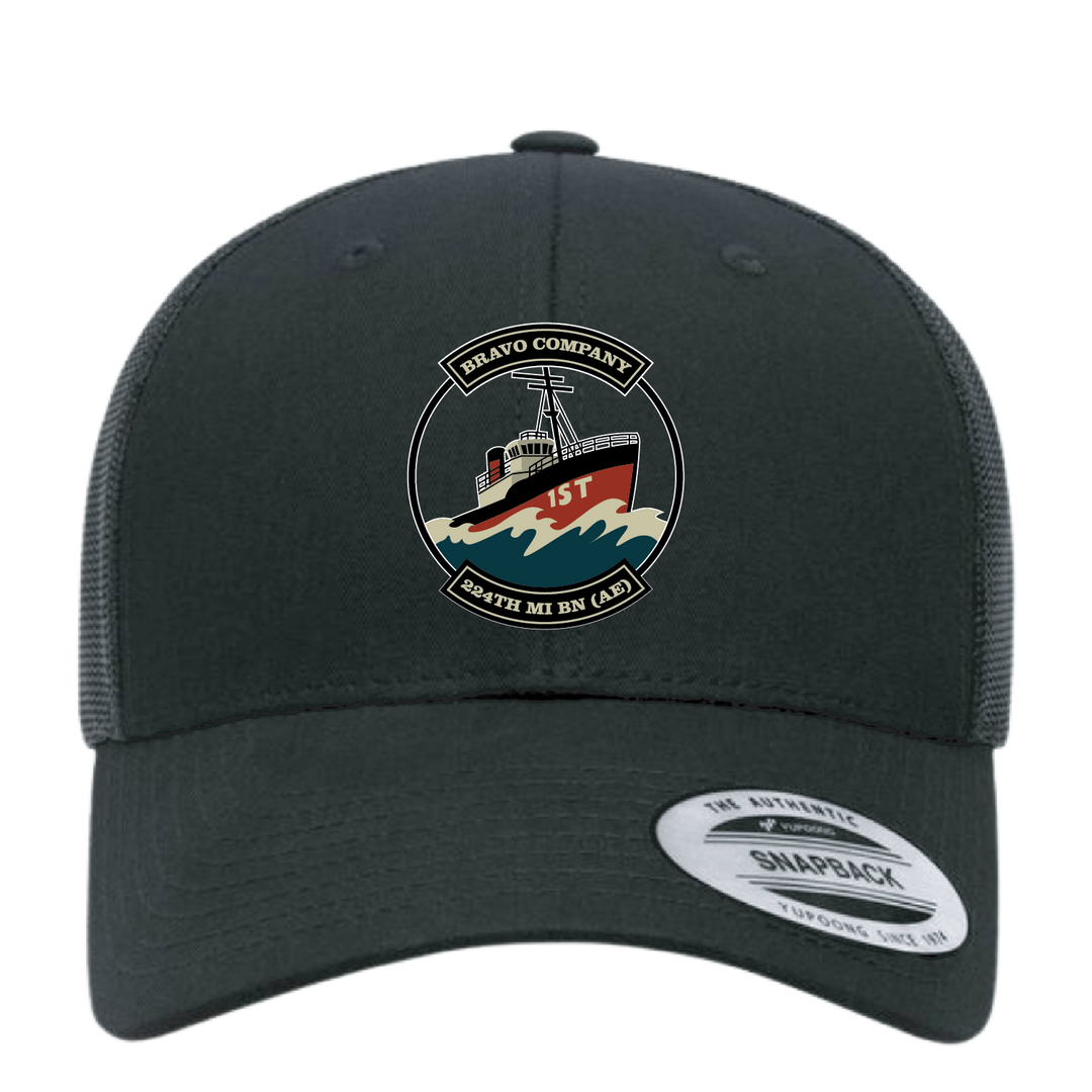 1st Flight Platoon, B Co, 224th MI BN (AE) Embroidered Retro Trucker Hats