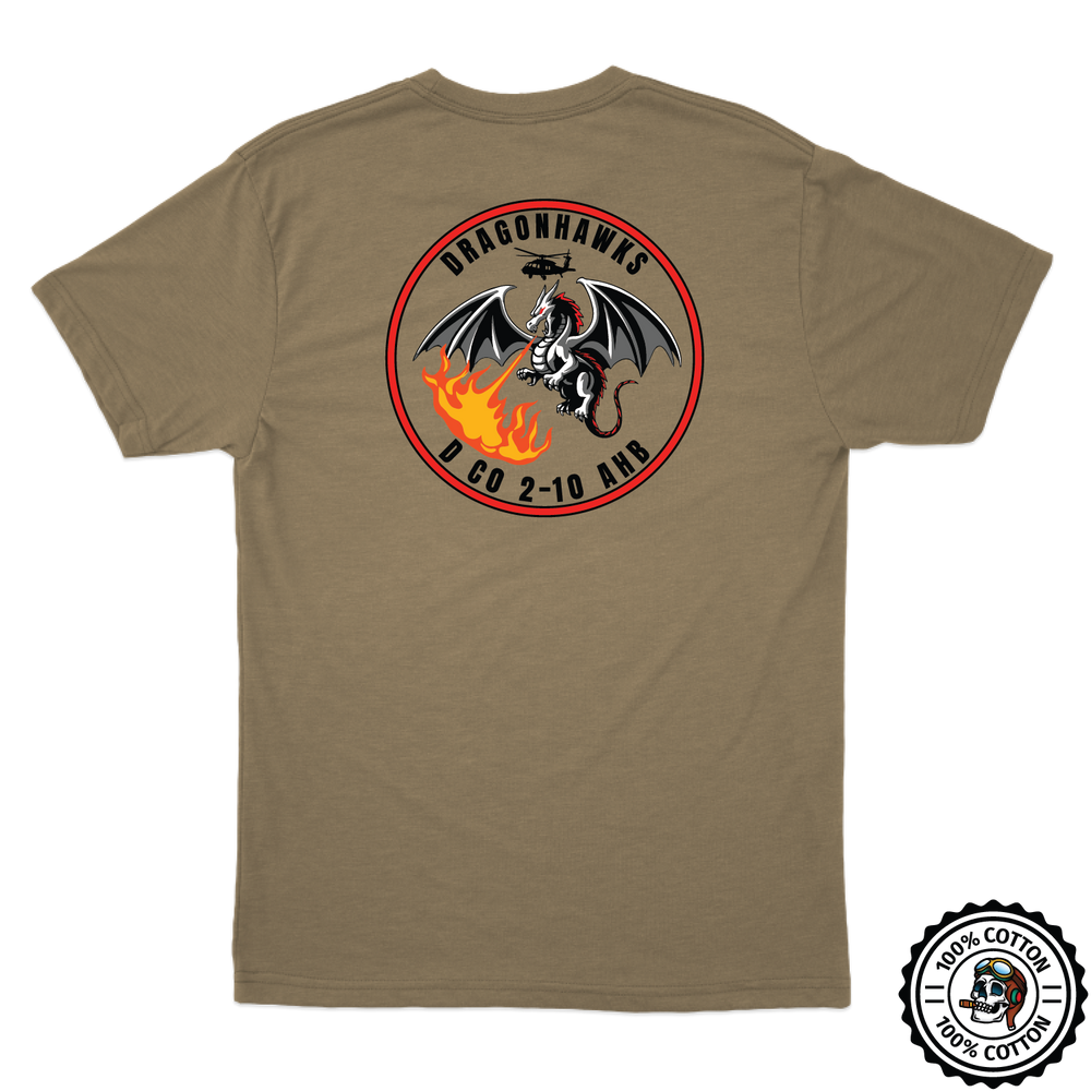 D Co, 2-10 AHB "Dragonhawks" Tan T-Shirt