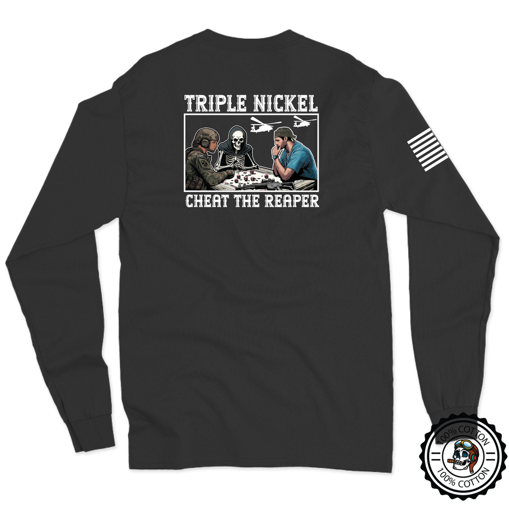 555th FRSD "Triple Nickel" w/Flag Long Sleeve T-Shirt