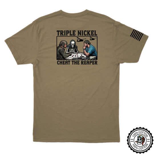 555th FRSD "Triple Nickel" w/Flag Tan 499 T-Shirt
