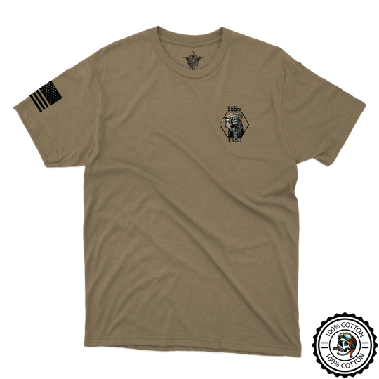 555th FRSD "Triple Nickel" w/Flag Tan 499 T-Shirt