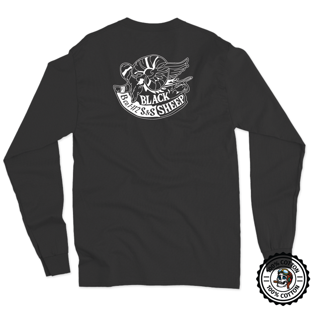Det 1, B Co, 1-112 S&S "Black Sheep" Long Sleeve T-Shirt