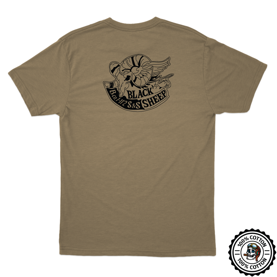 Det 1, B Co, 1-112 S&S "Black Sheep" Tan 499 T-Shirt