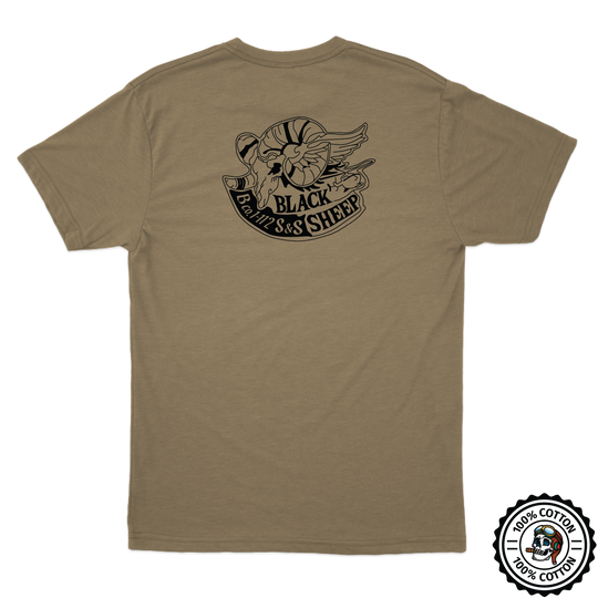Det 1, B Co, 1-112 S&S "Black Sheep" Tan 499 T-Shirt