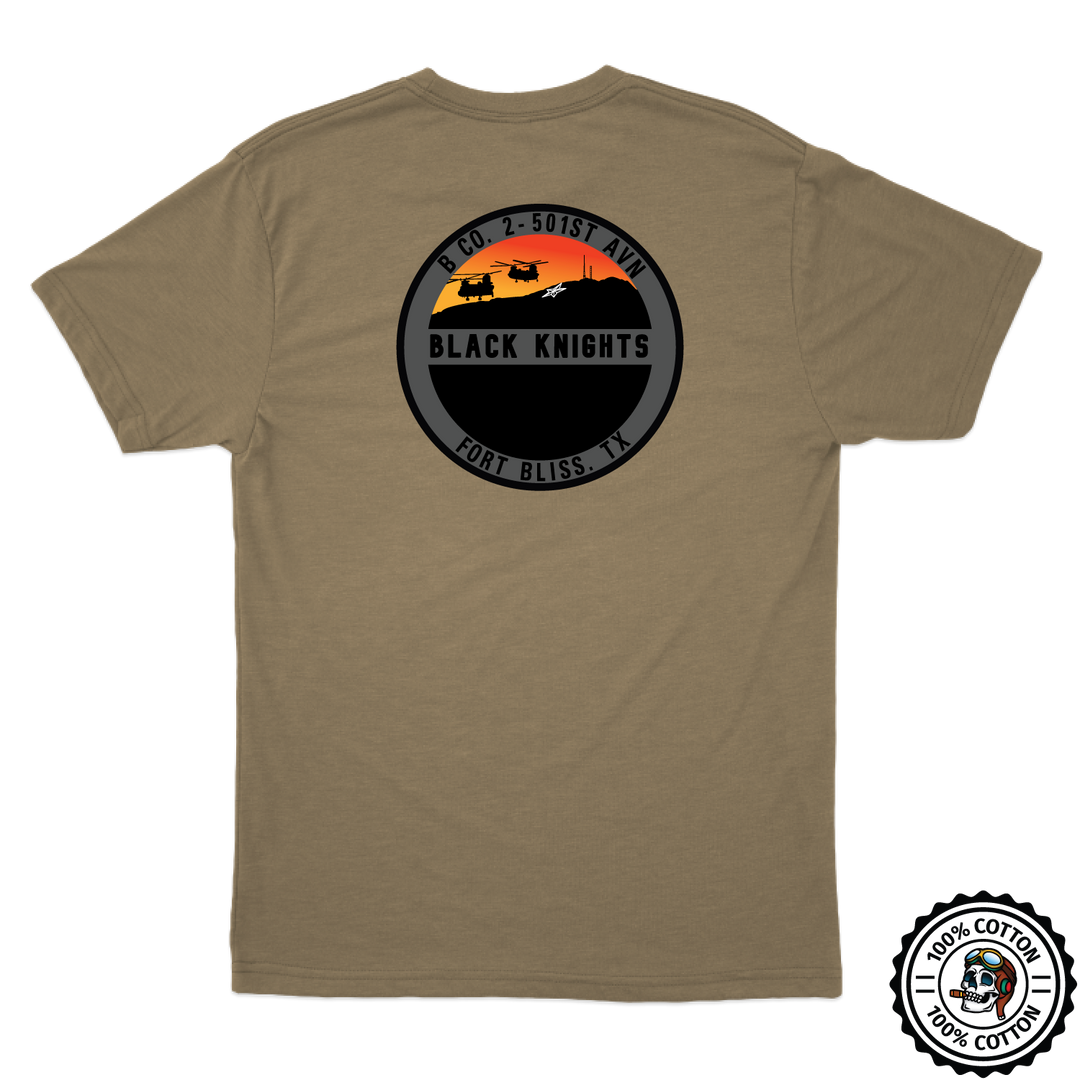 B Co, 2-501 GSAB “Black Knights” V2 Tan 499 T-Shirt