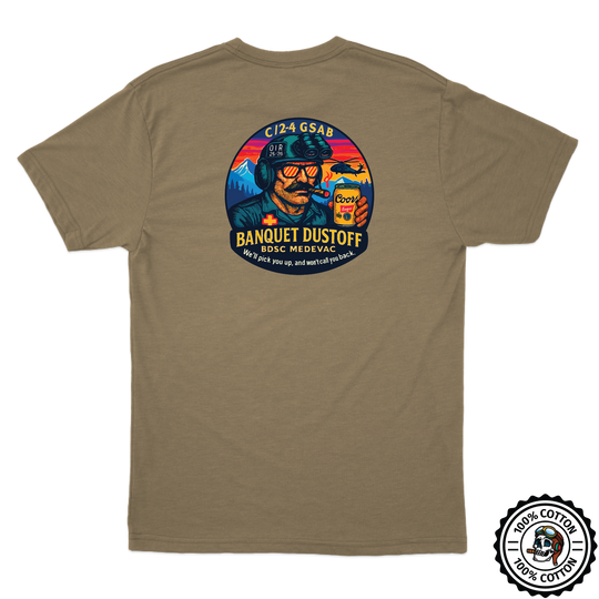 C Co, 2-4 GSAB "Banquet Dustoff" V2 Tan T-Shirt