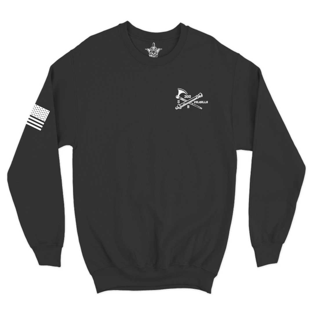 B BTRY, 2-300th FAR w/ Flag Crewneck Sweatshirt