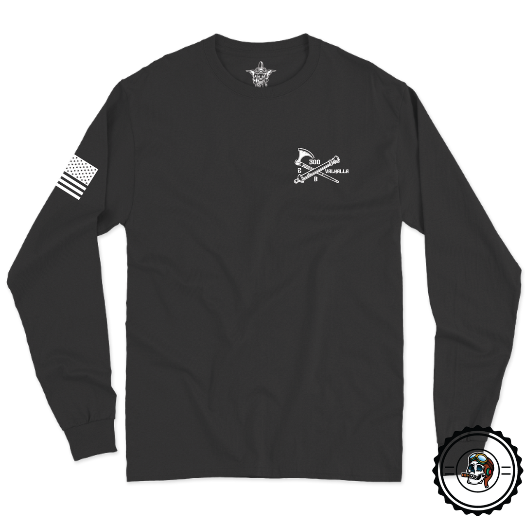 B BTRY, 2-300th FAR w/ Flag Long Sleeve T-Shirt