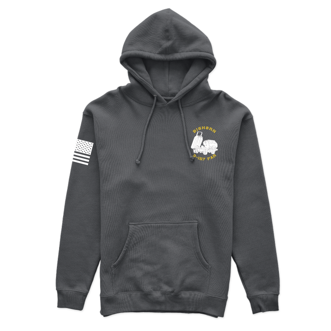 B BTRY, 3-157 FAR "Bighorn" W/ Flag Hoodies