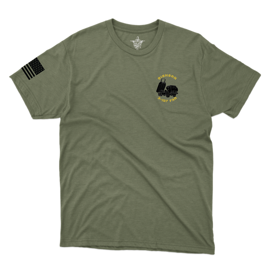 B BTRY, 3-157 FAR "Bighorn" W/ Flag T-Shirts