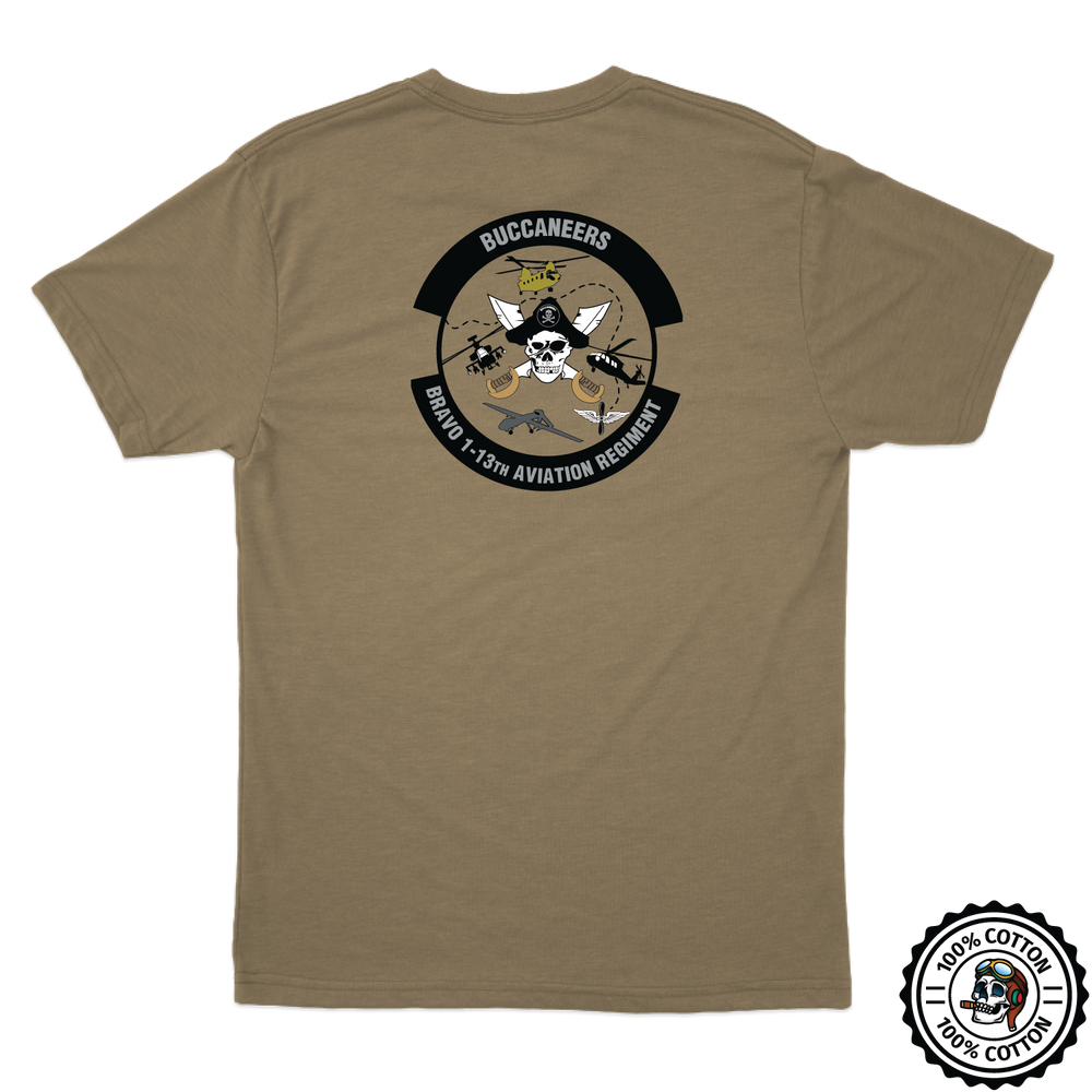 B Co, 1-13th AVN "Buccaneers" Tan T-Shirt