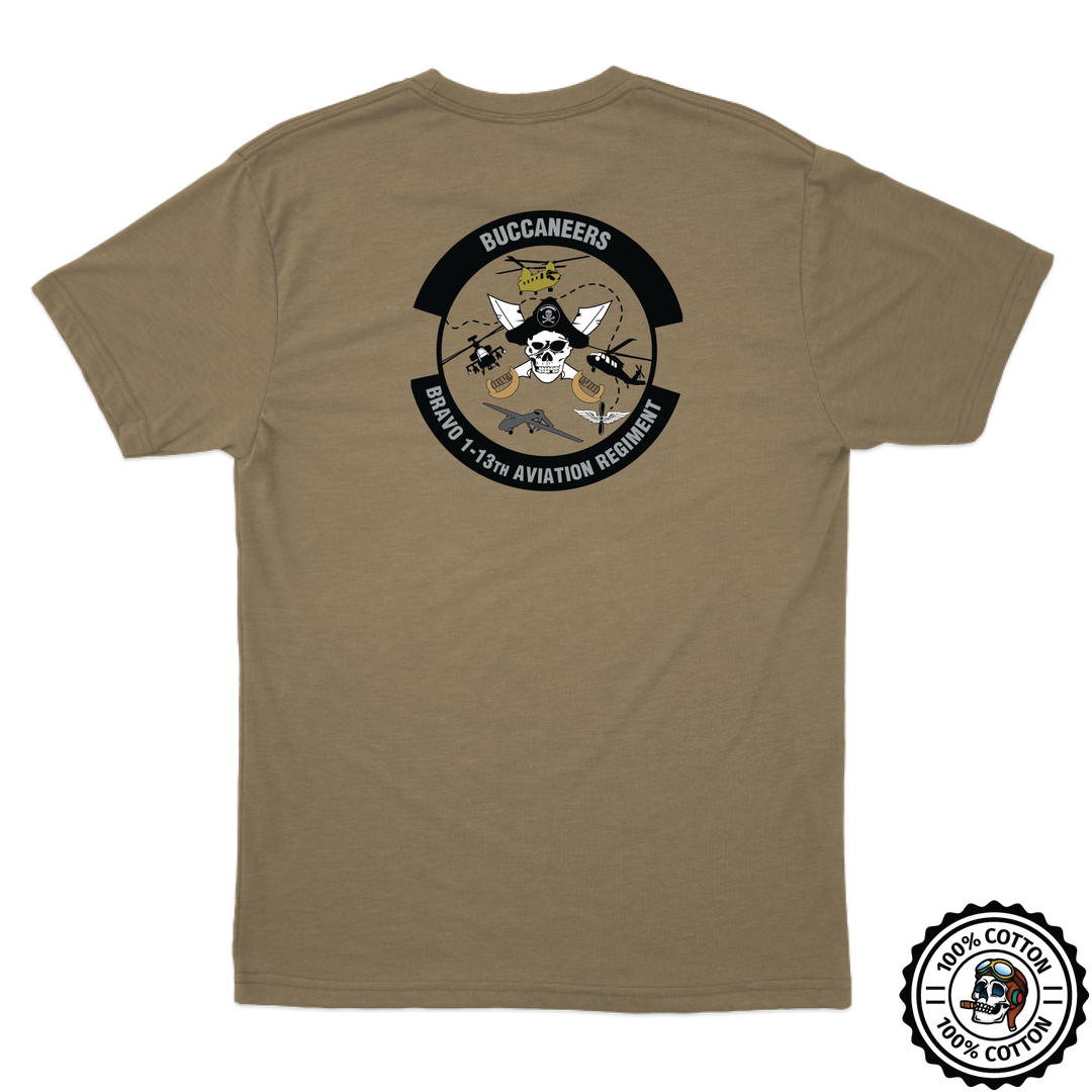 B Co, 1-13th AVN "Buccaneers" Tan T-Shirt
