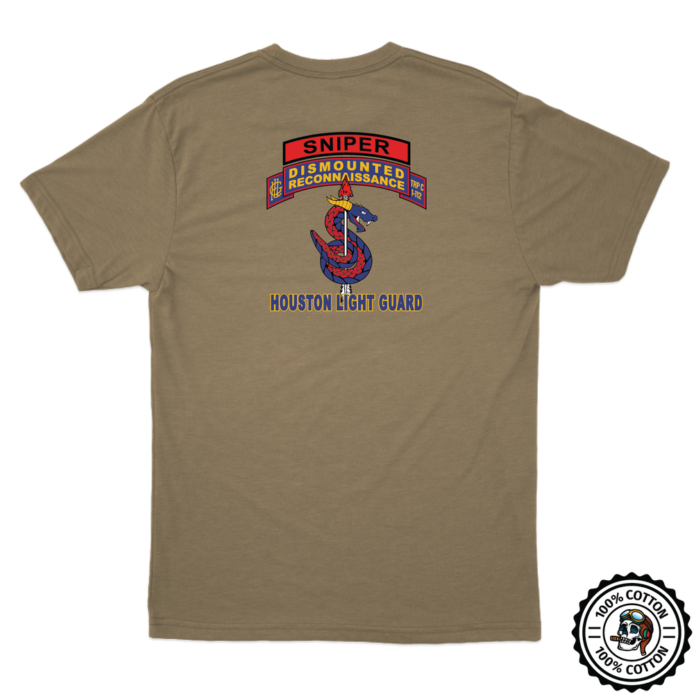 C (DRT), 1-112th CAV (RSTA) "Sniper" Tan 499 T-Shirt