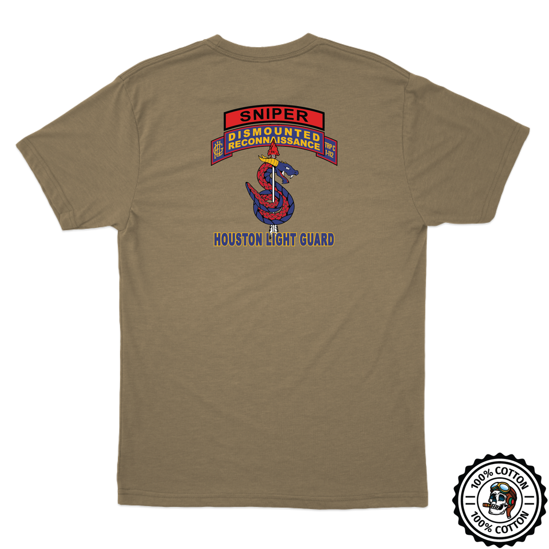 C (DRT), 1-112th CAV (RSTA) "Sniper" Tan 499 T-Shirt