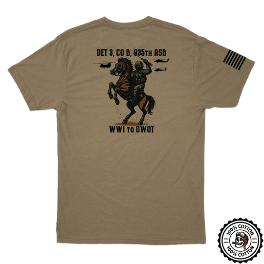 Det 3, B Co, 935th ASB w/ Flag Tan 499 T-Shirt