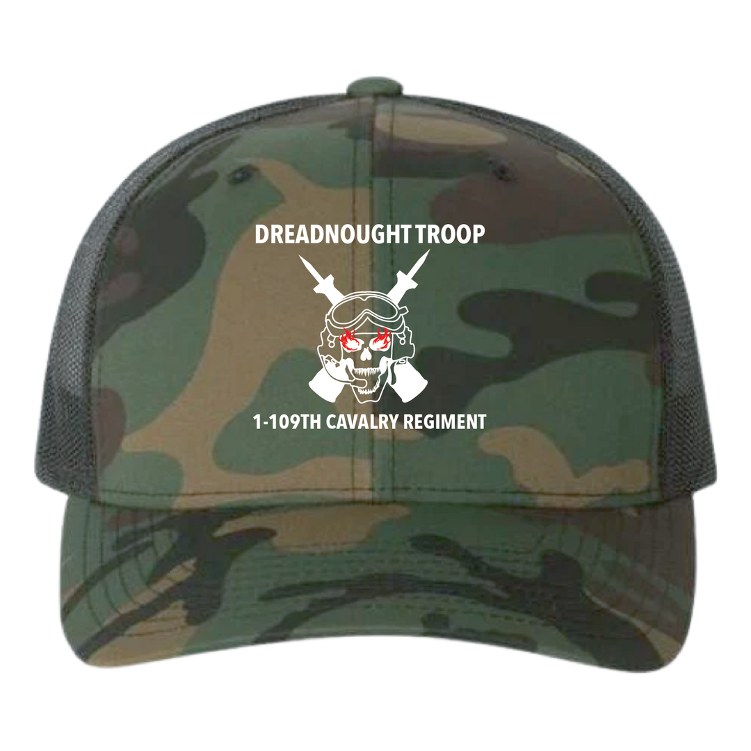 D TRP, 1-109th "Dreadnought" Embroidered Retro Trucker Hats