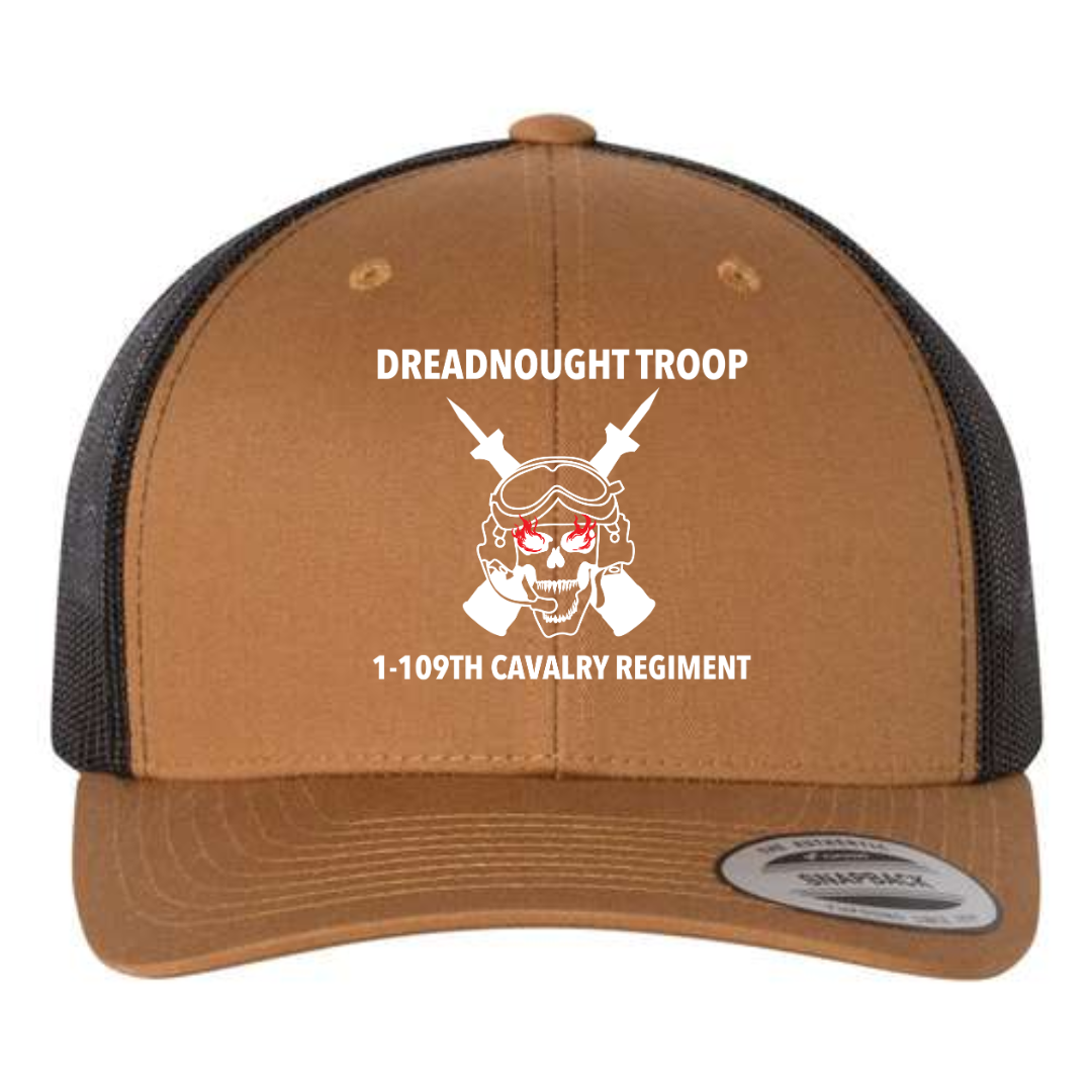 D TRP, 1-109th "Dreadnought" Embroidered Retro Trucker Hats