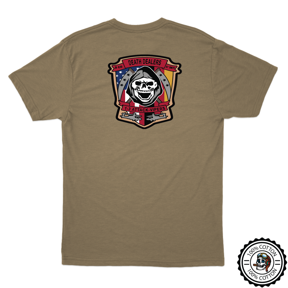 D Co, 1-3 AB "Death Dealers" V3 Tan 499 T-Shirt