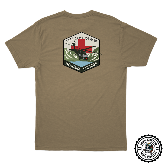 Det 1, C Co, 1-189 GSAB "Montana Dustoff" Tan 499 T-Shirt