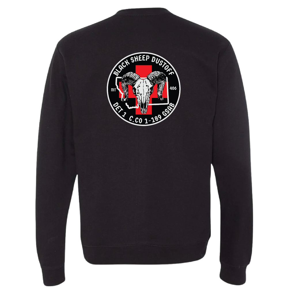 Det 1, C Co, 1-189 GSAB  Black Sheep Dustoff Crewneck Sweatshirt