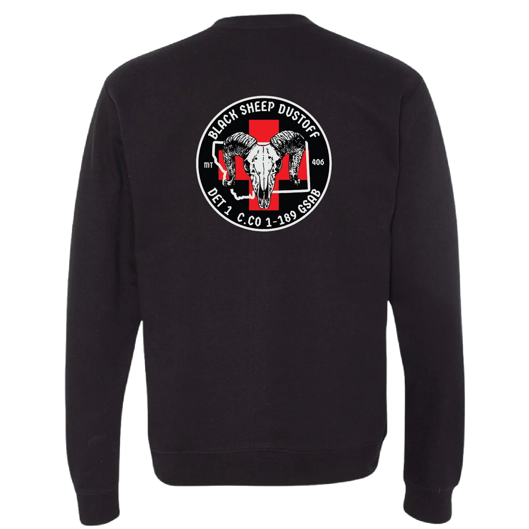 Det 1, C Co, 1-189 GSAB  Black Sheep Dustoff Crewneck Sweatshirt