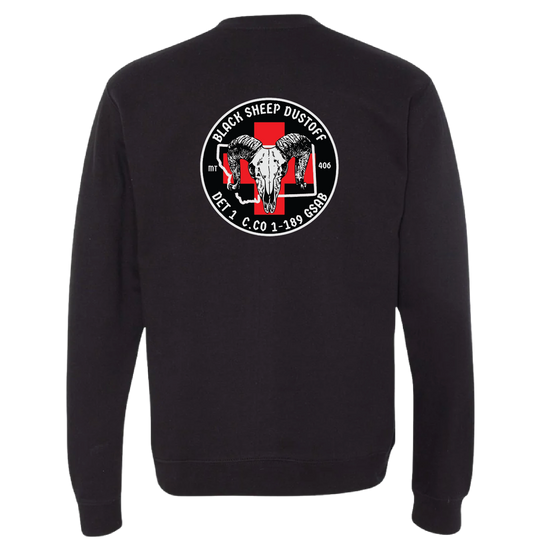 Det 1, C Co, 1-189 GSAB  Black Sheep Dustoff Crewneck Sweatshirt